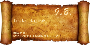 Iritz Bajnok névjegykártya